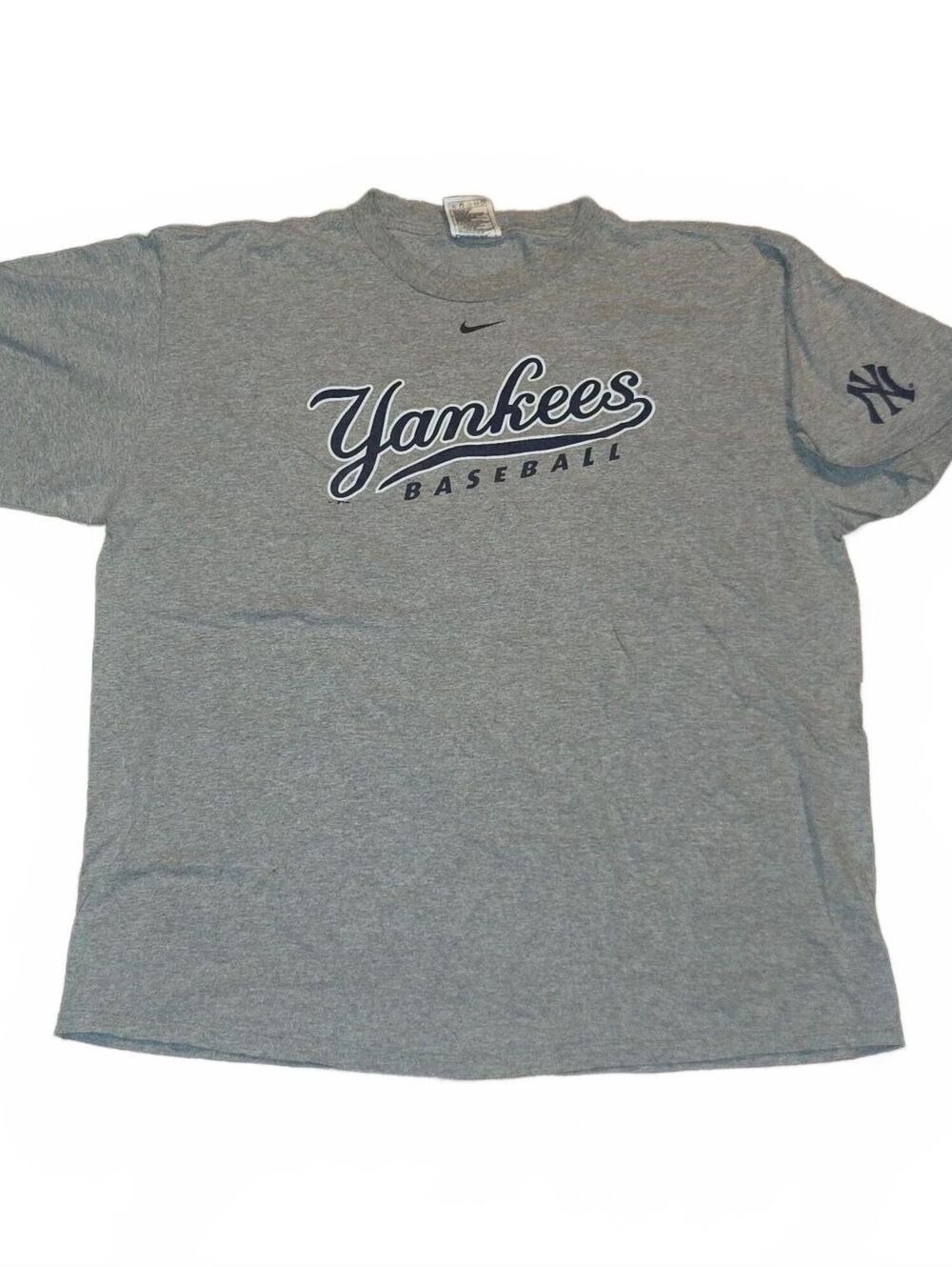 Vintage New York Yankees Nike Center Swoosh T-Shirt Men's Large Y2k Gray Blue